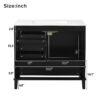 36" Bathroom Vanity With Solid Pine Frame, Soft Close Door And Drawers, Storage Cabinet - Black - Image 13