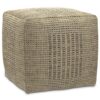 Delilah - Square Woven Pouf - Natural - Image 8