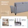 Modern Living Room Loveseat Linen Upholstered Couch Furniture For Home Or Office - Light Gray / Blue - Image 6