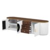 Modern Minimalist TV Stand For TVs Up To 80", Entertainment Center With 3 Drawers And 1 Shelf, Metal Handles And 2 Cabinets For Living Room - White - Image 10
