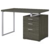 Reversible 3 Drawer Office Computer Desk With Metal Frame - Gray - Image 5