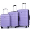 Expandable 3 Piece Luggage Sets Pc Lightweight & Durable Suitcase With Two Hooks, Spinner Wheels, Tsa Lock, (21/25/29) - Purple - Image 4