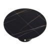 Modern Artificial Stone Round Carbon Steel Base Dining Table, Can Accommodate 6 People - Black / Gold - Image 10