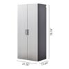 Astro Series - Metal Wall Mounted Storage Cabinet With Soft Closing Drawers - Metallic Gray - Image 3