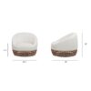Willow - Upholstered Woven Patio Deep Seating Armchair, Wicker Frame - Wheat Beige / Golden Brown - Image 9