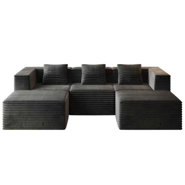 Modular Sectional Couches With Deep Seat For Living Room - Gray