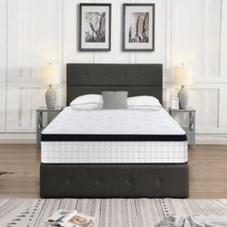 12" Twin Size Hybrid Mattress Individual Pocket Spring 7 Zoned Memory Foam Knitted Cover With - White