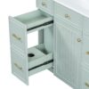 36" Bathroom Vanity With Sink, Soft Close Doors, Adjustable Shelves, And Hairdryer Storage - Green - Image 17