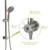 Round Shower Set With Dual Shower Heads And Hand Shower, 10" Top Spray - Brushed Nickel - Image 5