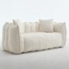 Cozy Beanbag Chair With High Resilience Foam Core For 2 - Beige - Image 18