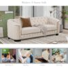 Upholstered Sofa With Legs, Thick Removable Seat Cushion - Beige - Image 9