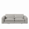 King Size Sleeper Sofa Bed, Pull Out Sofa Bed, 3 In 1 Convertible Sleeper Sofa, 3 Seat Couch With 2 Lumbar Pillows For Living Room - Light Gray - Image 16