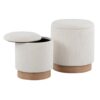Marla - Contemporary, Nesting Ottoman Set - Natural / Cream - Image 3
