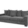 Luxe Corduroy Sofa With 5 Matching Toss Pillows, Sleek Design, Spacious And Comfortable 3 Seater Couch - Gray - Image 5