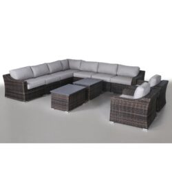 Resort 8 Person Wicker Patio Seating Set With Cushions - Espresso