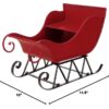 Iron Sleigh Small, Distressed Christmas Santa Sleigh Holiday Tabletop / Hanging Decoration - Black / Red - Image 8