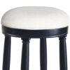360° Swivel Wooden Barstools, 26" Counter Height (Set of 2) With Fabric Upholstered Seat - Black - Image 6