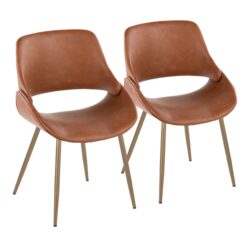 Fabrico - Contemporary Chair (Set of 2) - Antique Copper / Camel