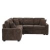 L-Shape Sofa Bed Pull-Out Sleeper Sofa With Wheels, USB Ports, Power Sockets For Living Room - Brown - Image 19