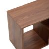 Minimalist Cube TV Stand With Adjustable Open Storage Shelves - Acacia Wood - Image 20