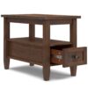 Warm Shaker - Narrow Side Table - Distressed Charcoal Brown - Image 2