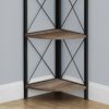 Bookshelf, Bookcase, Etagere, Corner, 4 Tier, Office, Contemporary & Modern - Brown - Image 8