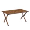 Folding Outdoor Table, Lightweight Aluminum Roll-Up Rectangular Table For Indoor, Outdoor Camping, Picnics, Beach, Backyard, Bbq, Party, Patio - Brown - Image 7
