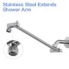 16" Extending Shower Arm, Adjustable Height - Chrome - Image 7