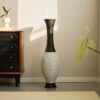 Tall Designer Floor Vase Artificial With 2 Tone Decorative Accent For Living Room - White / Black - Image 17