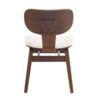 Modern Boucle Fabric Upholstered Side Chair, Bentwood Frame - White / Walnut - Image 8