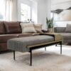 Upholstered Cocktail Ottoman With Slide Tray - Multi - Image 8