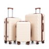 Set 3 Pieces 20" / 24" / 28" Abs Spinner Wheel Luggage, Matching Color, With Combination Lock - Beige - Image 21