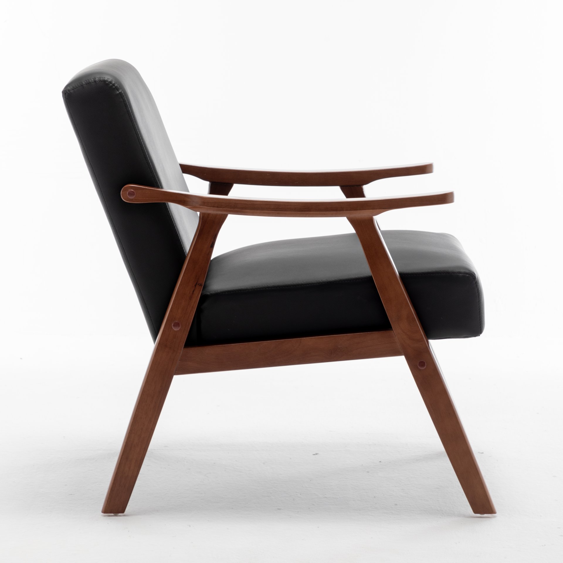 Accent Chair, Classic, Mid Century Modern For Extra Seating - Black - Image 3
