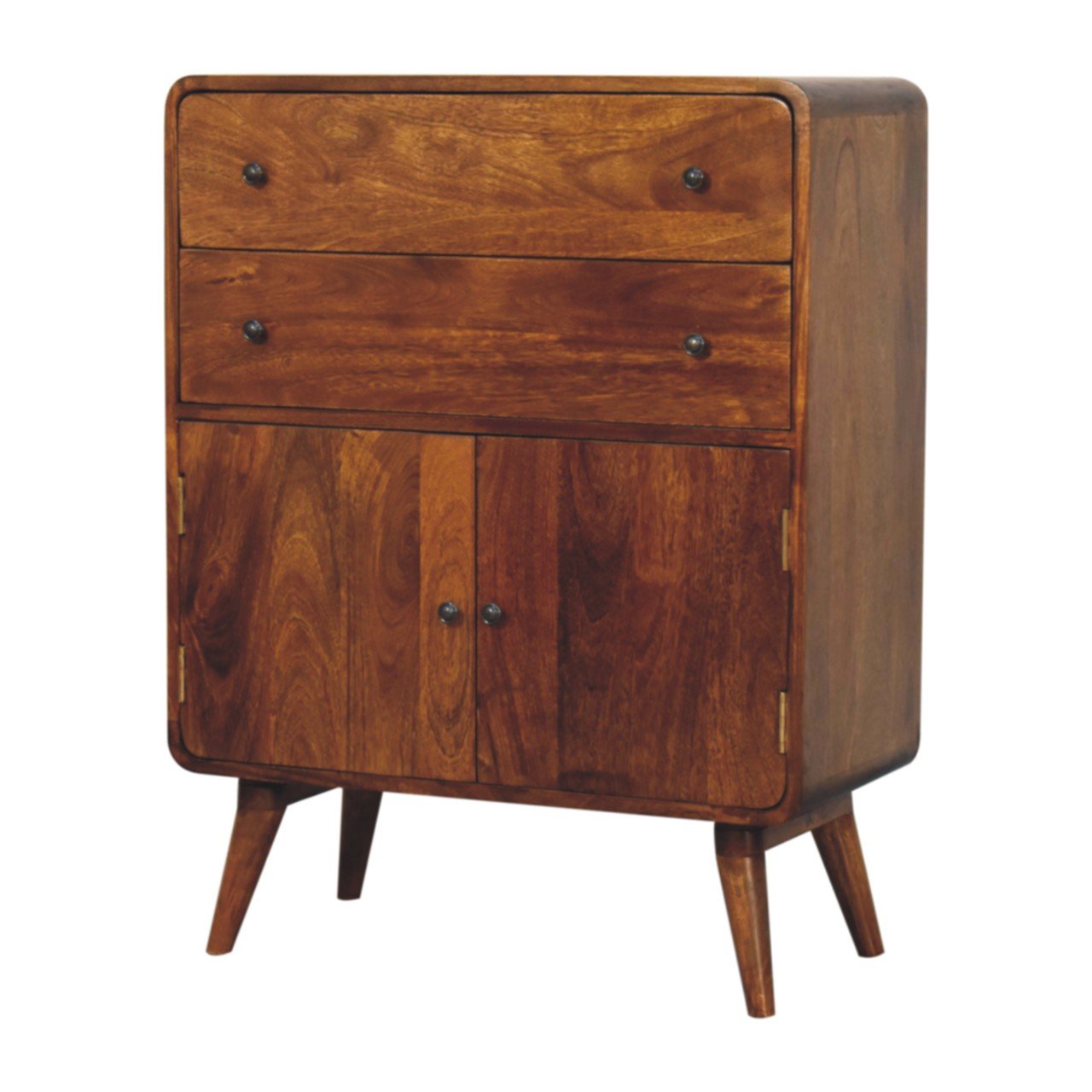 Curved Nordic Charm Cabinet - Brown - Image 4