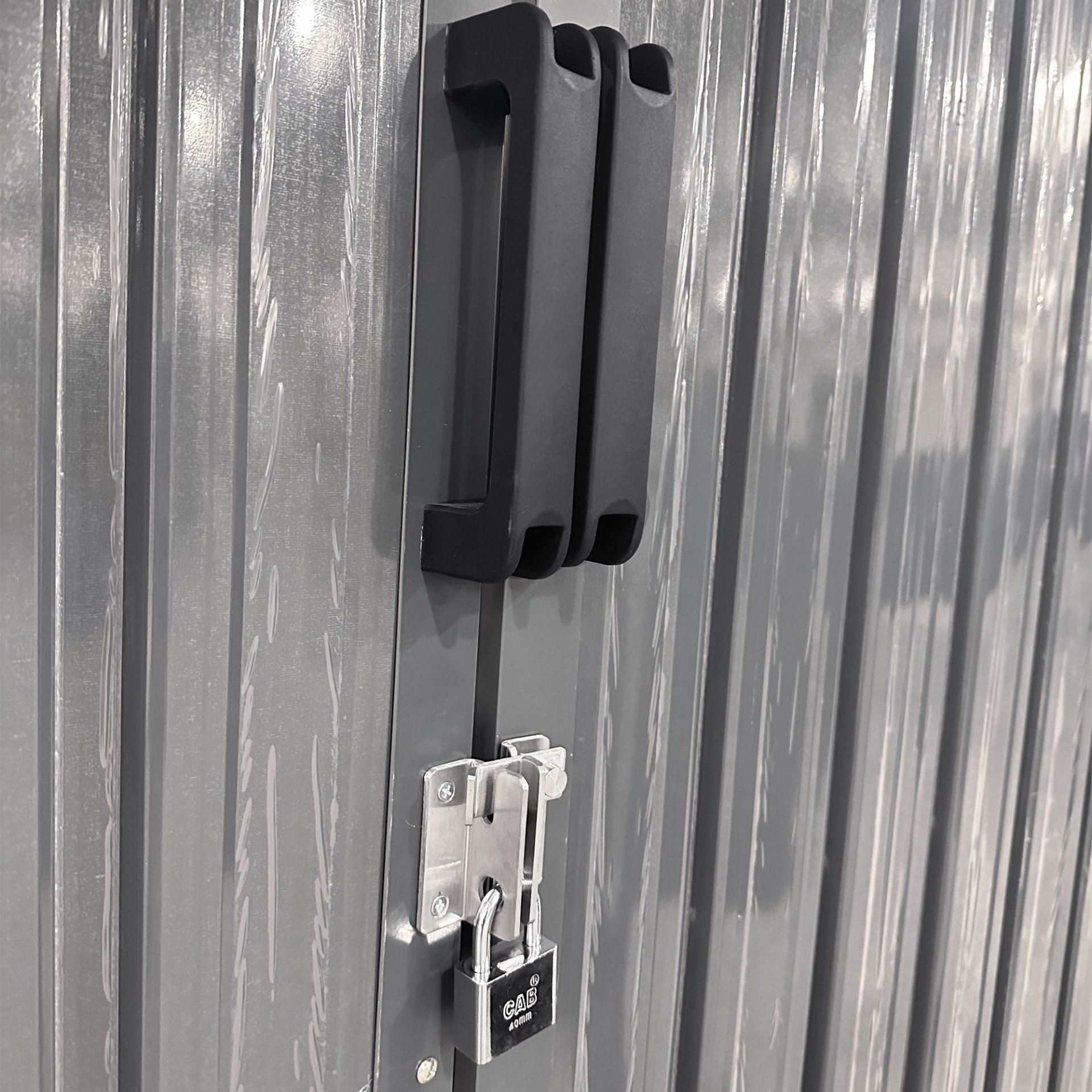Industrial - 20' x 10' Heavy Duty Metal Garage Shed - Dark Gray - Image 12