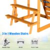 Outdoor Swing Set 3 In 1 Children's Playset With Slide, Swings, And Climber For Garden, Backyard, Playground - Blue - Image 5