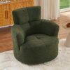 360 Degree Swivel Upholstered Accent Barrel Chair With Adjustable Headrest Berber Fleece - Green - Image 9