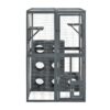 Outdoor Cat House With Shelves And Weather Protection, Removable Wood Boxes - Gray - Image 12