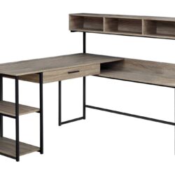 Computer Desk, Home Office, Corner, Storage Drawers, L Shape, Laptop, Contemporary & Modern - Taupe