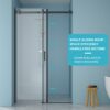 Modern Single Slide Shower Door 8Mm Tempered Glass Stainless Steel Frame - Matte Black - Image 5