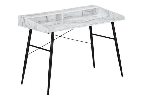 Computer Desk For Home Office, Laptop, Storage Shelves, Versatile Placement - White