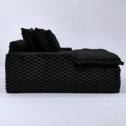 Harbor - Comfortable Luxury Sofa Turtle Fleece Fabric - Black