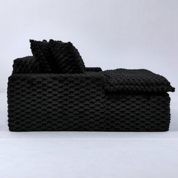Harbor - Comfortable Luxury Sofa Turtle Fleece Fabric - Black