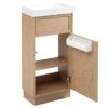 15.75" Bathroom Vanity With Reversible Resin Sink And Cabinet - Wood - Image 13