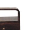 Mini Curved Bedside Table With Open Slot - Walnut - Image 7