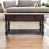 Turned Legs Console Table - Brown - Image 9