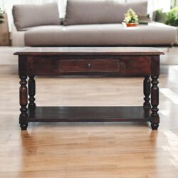 Turned Legs Console Table - Brown