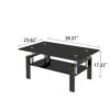 Tempered Black Glass Coffee Table, 2-Layers Tea Table - Black - Image 3