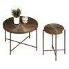 Coffee And End Table Set Waterproof Cover, Distressed Cylindrical Design, Legs Classic Rustic Charm (Set of 2) - Walnut Brown - Image 3