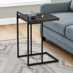 Accent Table, C - Shaped, Versatile Design - Black